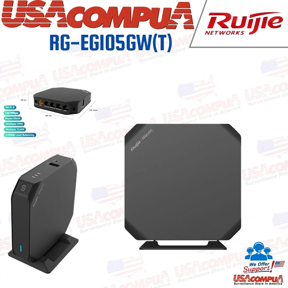 Reyee RG-EG105GW(T)(US) Router 5 Wan Port Wi-Fi 5 1267Mbps Wireless - Image 1 of 4