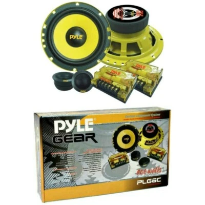 1 kit A 2 vie PYLE PLG6C 16,5 cm 400 watt max woofer tweeter crossover auto - Immagine 1 di 4