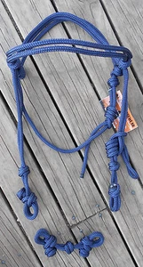 KNOTTED ROPE BRIDLE & CHIN STRAP -35 COLOURS- PROFESSIONALLY MADE  - Picture 1 of 3
