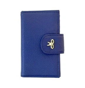  Echtleder Geldbörse Damen Clutch RFID-Blockierung klein blau faltbar 5x3 - Bild 1 von 4