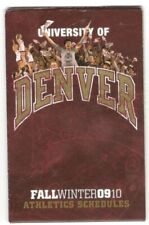 2009-10 University Of Denver Pioneers College Hockey Basketball Soccer Schedule 