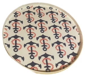 Nautical Themed Anchor Design Plastic Tray Or Serving Plater Made In Italy - Picture 1 of 2