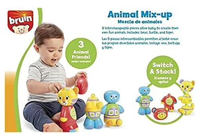 Bruin Animal Mix-Up - 3 Animal Friends ~ 9 Interchangable Pieces ~ Switch & Stac - Picture 1 of 6