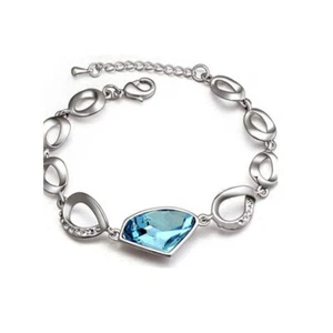 Moda Pulsera Grande Azul Cielo Piedra Cristal Joyería Adolescente Moda Reino Unido - Imagen 1 de 3