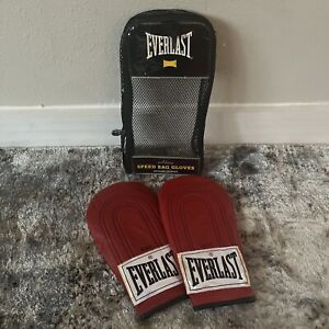 Everlast Military Speed Bag Gloves Red Leather weighted grip 4307