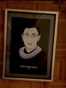 Ruth Bader Ginsburg(RBG) framed print on fabric picture 22x16 - Picture 1 of 3