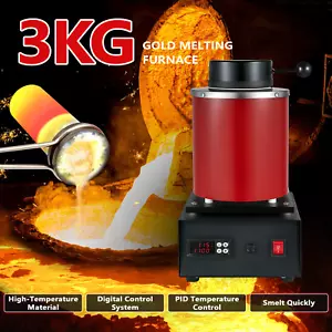Digital Elektrischer Schmelzofen 1750W mit Graphittiegel Gold Silber Metall 3KG - Bild 1 von 9