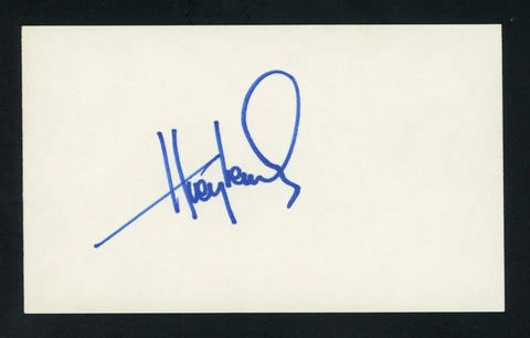 Huey Lewis Singer & Actor: Back to the Future Signed 3x5 Index Card G1019 Cover