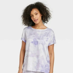 NUEVO CON ETIQUETAS Camiseta para Mujer GRANDE Tie-Dye Satén Dormir - Stars Above™ Púrpura L - Imagen 1 de 4