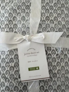 Pottery Barn Jerrie Print Full Sheet Set Gray/White Abstract Peacock CoastalNEW - Picture 1 of 1