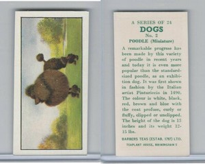 B0-0 Barbers Tea, Dogs, 1961, #2 Poodle