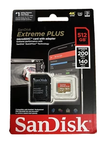 SanDisk - Extreme PLUS 512GB microSDXC UHS-I Memory Card - NEW - Picture 1 of 1