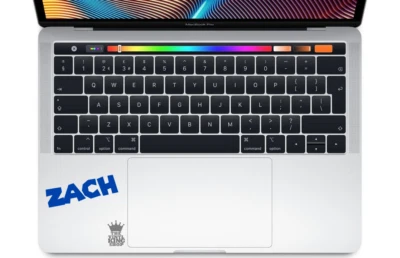 Personalised Name Sticker Block Bros - Laptop Vinyl Custom Decal Mac touch pad - Image 1 of 4