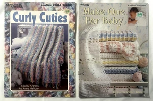 2 Crocheted Patterns Books Make One For Baby Curly Cuties Afghans Blankets Wraps - Picture 1 of 5