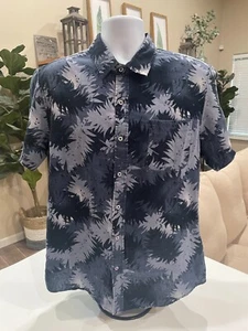 VSTR Herren Kurzarm Tropical Leaf Hawaii Button Down Hemd Größe Large - Bild 1 von 10