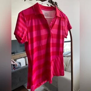 Slazenger performance golf polo. Pink and red striped. Collared. Size small. - Picture 1 of 8