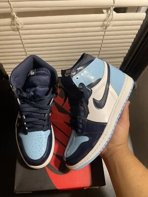 Air Jordan 1 Retro OG Alto UNC Patente / Azul Frío 7.5 M / 9 W Probado Foto 1 de 4