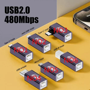 USB B Female to Type C 2.0 Adapter USB-B Micro Mini USB Male Converter Connector - Picture 1 of 10