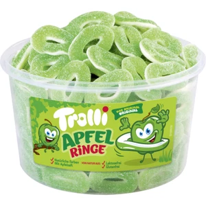 Anelli per mele verdi acidi Trolli gommapiuma gomma per frutta 150 pezzi 1200 g - Foto 1 di 1