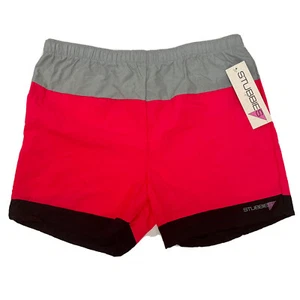 NOS New NWT Vtg 80's Stubbies Men NEON Color Block Nylon Surfer Skater Shorts L - Picture 1 of 6