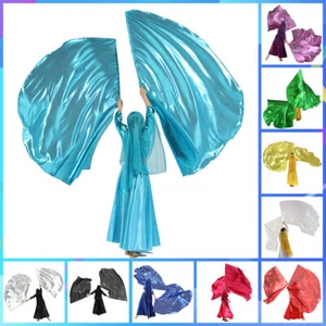 Dance Metallic Worship Angel Wing Flag Veil Disco Flag Belly Dance costume Props - Picture 1 of 30