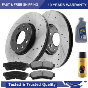 For Mazda 6 Mercury Milan Ford Fusion Front Drilled Rotors Ceramic Brake Pads - Picture 1 of 11