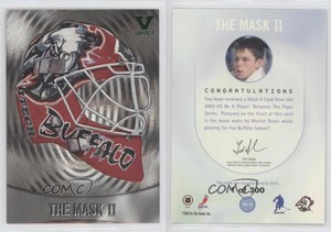 2002 ITG Be A Player Between the Pipes Mask II Silver Vault Emerald Martin Biron