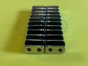 MAGNETIC CLASPS TWO HOLE Square Silver Color 10 Sets 6x6x12mm NEW NEVER USED - Picture 1 of 6