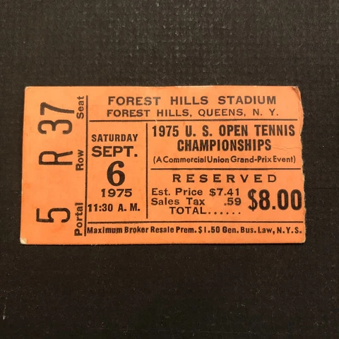 Martina Navratilova Requests Asylum 1975 US Open Tennis Womens Final Ticket Stub Cover