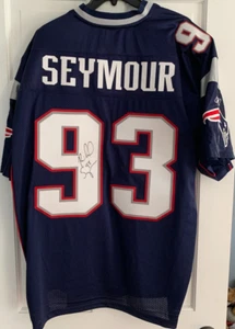 Seltene Richard Seymour signiert N.E. Patriots Reebok Players On Field Trikot Größe 52 - Bild 1 von 8