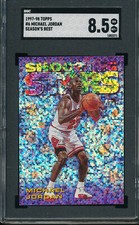 SGC 8.5 NM-MINT+ SHOOTING STARS 1997 TOPPS #6 SEASONS BEST MICHAEL JORDAN *TPHLC