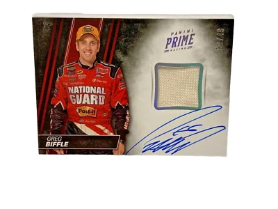 2018 PANINI PRIME GREG BIFFLE AUTOGRAPH RACE USED UNIFORM SWATCH #39/49 SP - Image 1 of 3