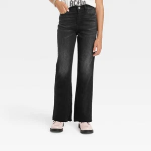 2CD) Art Class Girls' High-Rise Dad Jeans - art class Black Wash 12 Plus - Picture 1 of 1