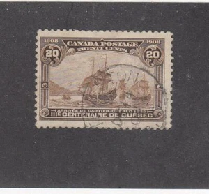 CANADÁ (MK4830) # 103 FVF-USADO 20 cts 1908 CARTIER LLEGADA GATO VALOR $200 - Imagen 1 de 1