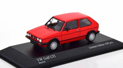 VW GOLF 1 GTI 1983 MARS RED MINICHAMPS 943055173 1/43 VOLKSWAGEN METAL MKI 500 - Photo 1/4