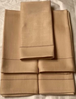 Set of 5 Linen Blend Dinner Napkins  Beige 16.5” X 16.5”—#1196 - Image 1 of 3