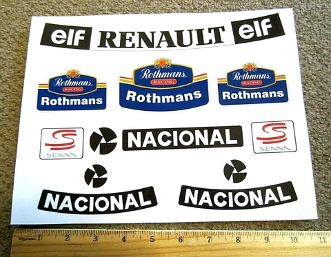 World Champion Ayrton Senna Extra Large Rothmann's Double S HELMET Sticker Cover