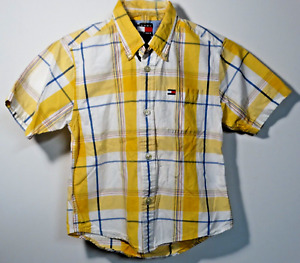 Tommy Hilfiger Short Sleeve Yellow Plaid Button Up Shirt, Child's Size 7