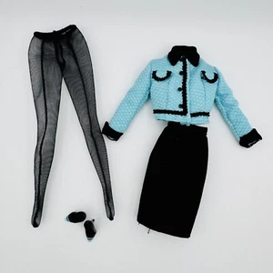 Barbie Puppenanzug Blazer Rock Outfit Schuh Strumpfhose - Bild 1 von 3