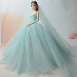 Vestido de muñeca de alta calidad para muñeca de 11,5 pulgadas cola larga vestido de noche vestidos de novia - Imagen 1 de 2