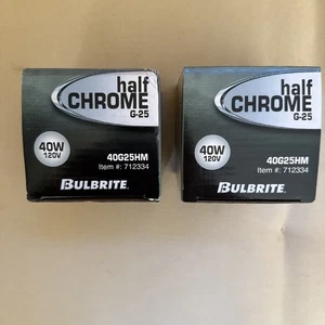 Bulbrite 40G25HM Half Chrome 40W Globe Shape Bulb, Pack of 2 - Picture 1 of 3