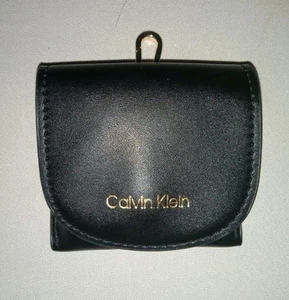 Calvin Klein Change or Key Purse Wallet with Clip Black Faux Leather - Picture 1 of 3