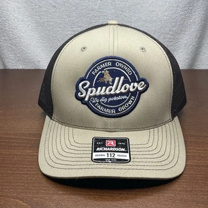 Richardson 112 Trucker SPUD LOVE POTATO FARM Cap Hat Mesh Snapback Brown Black - Picture 1 of 11