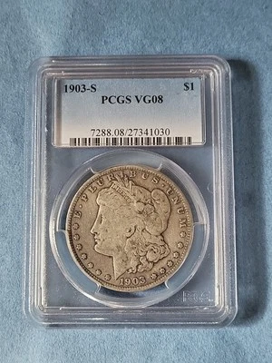 1903s Pcgs Graded Vg8 Morgan Silver Dollar Nice Original Coin - Image 1 of 4