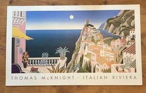 RARO Thomas McKnight VERNAZZA Italian Riviera 39X23 Cartel Impresión Artística 1993 - Imagen 1 de 7
