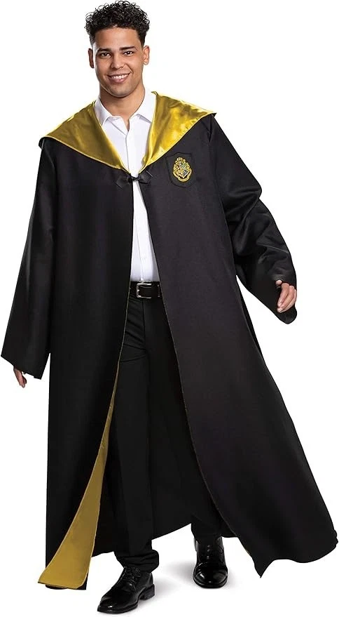 Disguise Harry Potter Hogwarts Deluxe Robe Black Gold Hufflepuff Adult Unisex M - Image 1 of 4