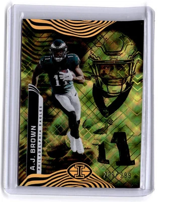 2022 Panini Illusions #81 A.J. Brown Trophy Collection Yellow Diamond #/299 - Image 1 of 2