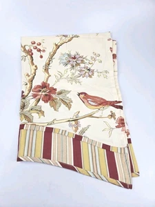 Juego de cenefas de cortina Waverly Charleston chirrido pájaros rayas florales 48x18 vieiras  - Imagen 1 de 3