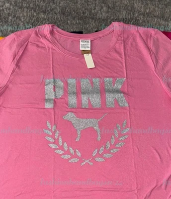 Camiseta VICTORIA’S SECRET PINK Everyday XXL 2XL Rosa Plata Brillo VS NUEVA Foto 1 de 4