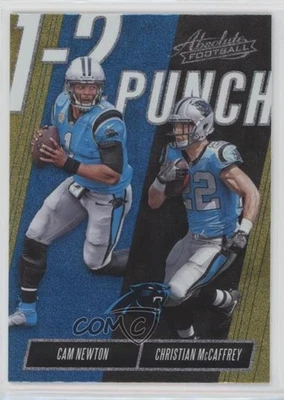 2018 Panini Absolute One Two Punch Spectrum Gold Christian McCaffrey Cam Newton - Image 1 of 2